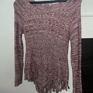 Maroon and White Sweater